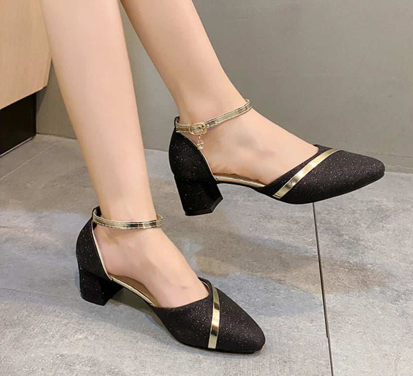 Ankle Strap Block Heel - Elegant, Comfortable, Effortlessly Chic